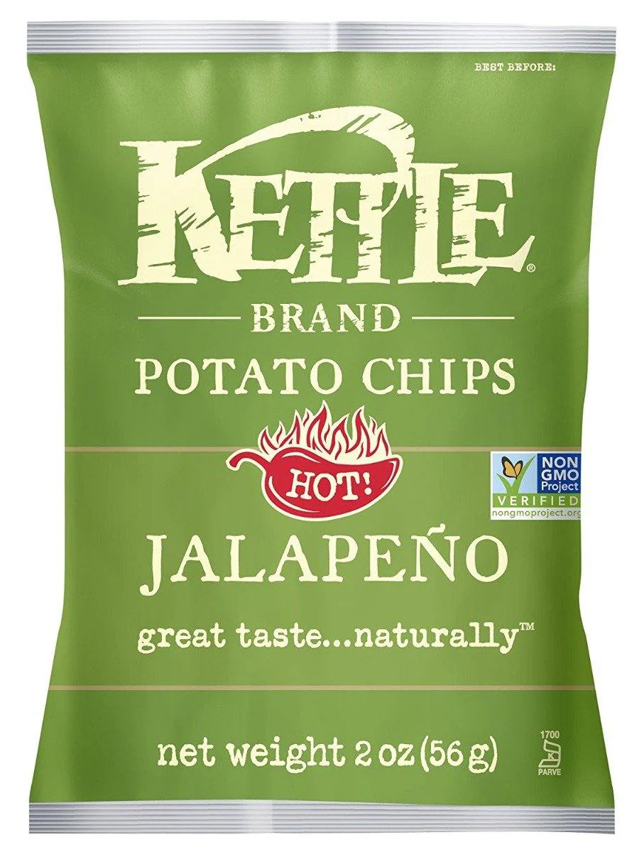Kettle Brand, Jalapeno Chips, 2 Ounces (Pack of 24)