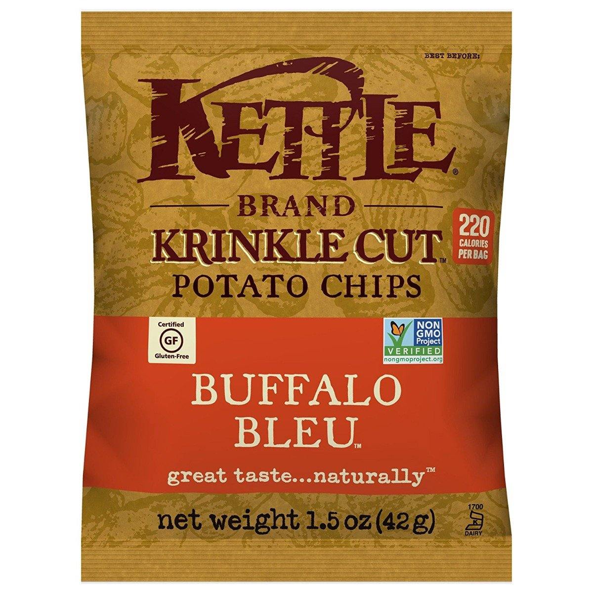 Kettle Brand Krinkle Cut Potato Chips,  Buffalo Bleu, 1.5 Ounce (Pack of 24)