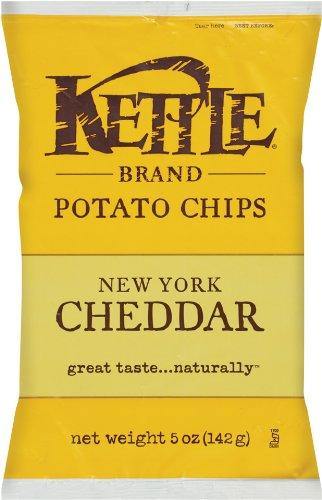 Kettle Brand Potato Chips, New York Cheddar, 5 Ounce (Pack of 15)