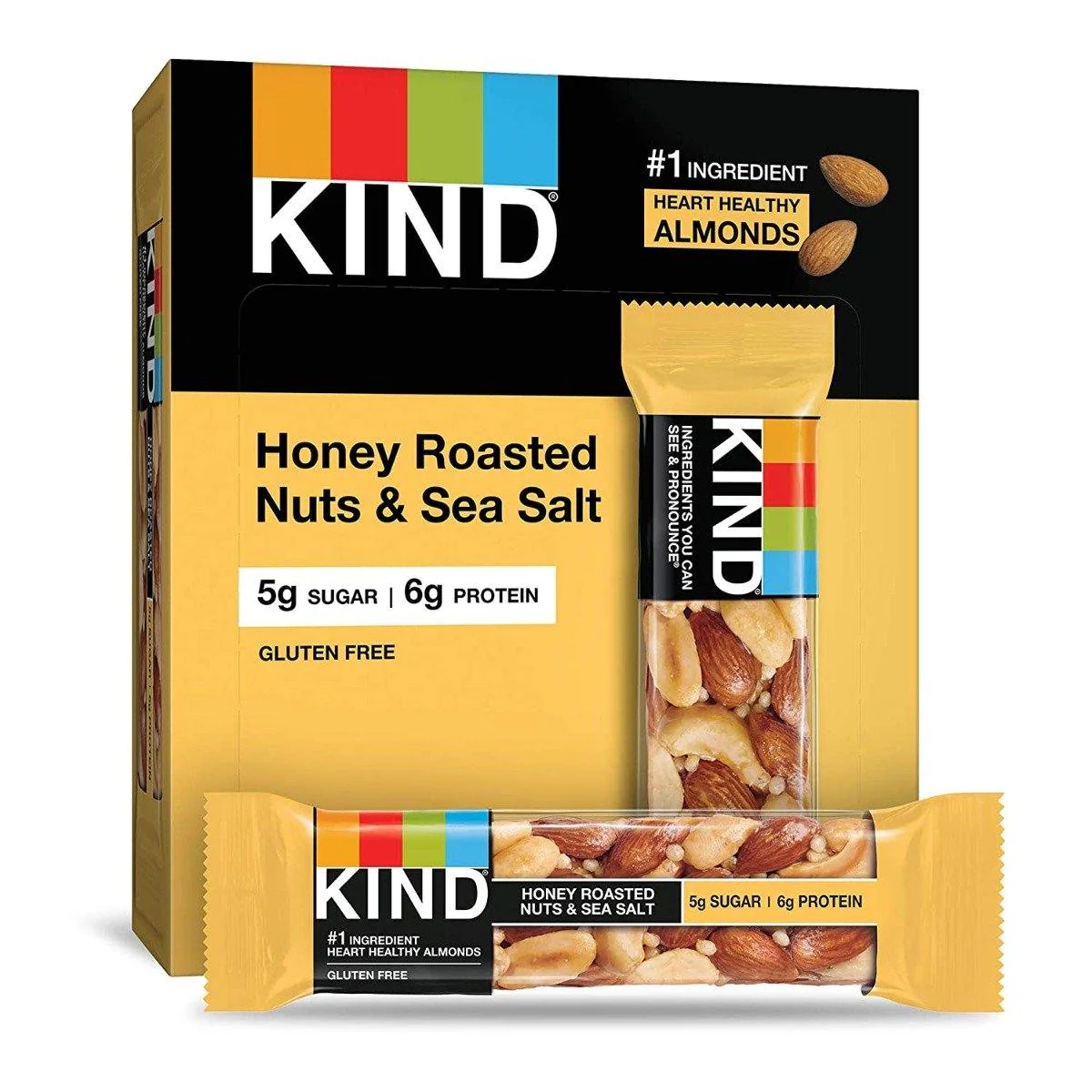 KIND Bars, Honey Roasted Nuts & Sea Salt, 1.4oz (Pack of 12)