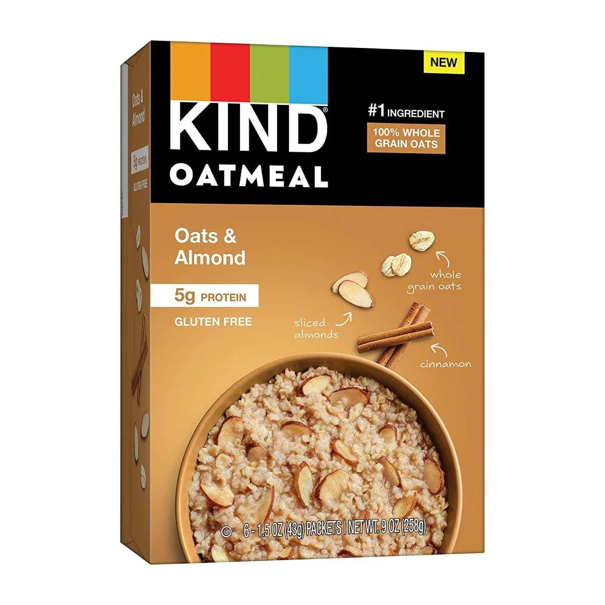 KIND Oatmeal, Oats & Almond, 9oz (Pack of 5)