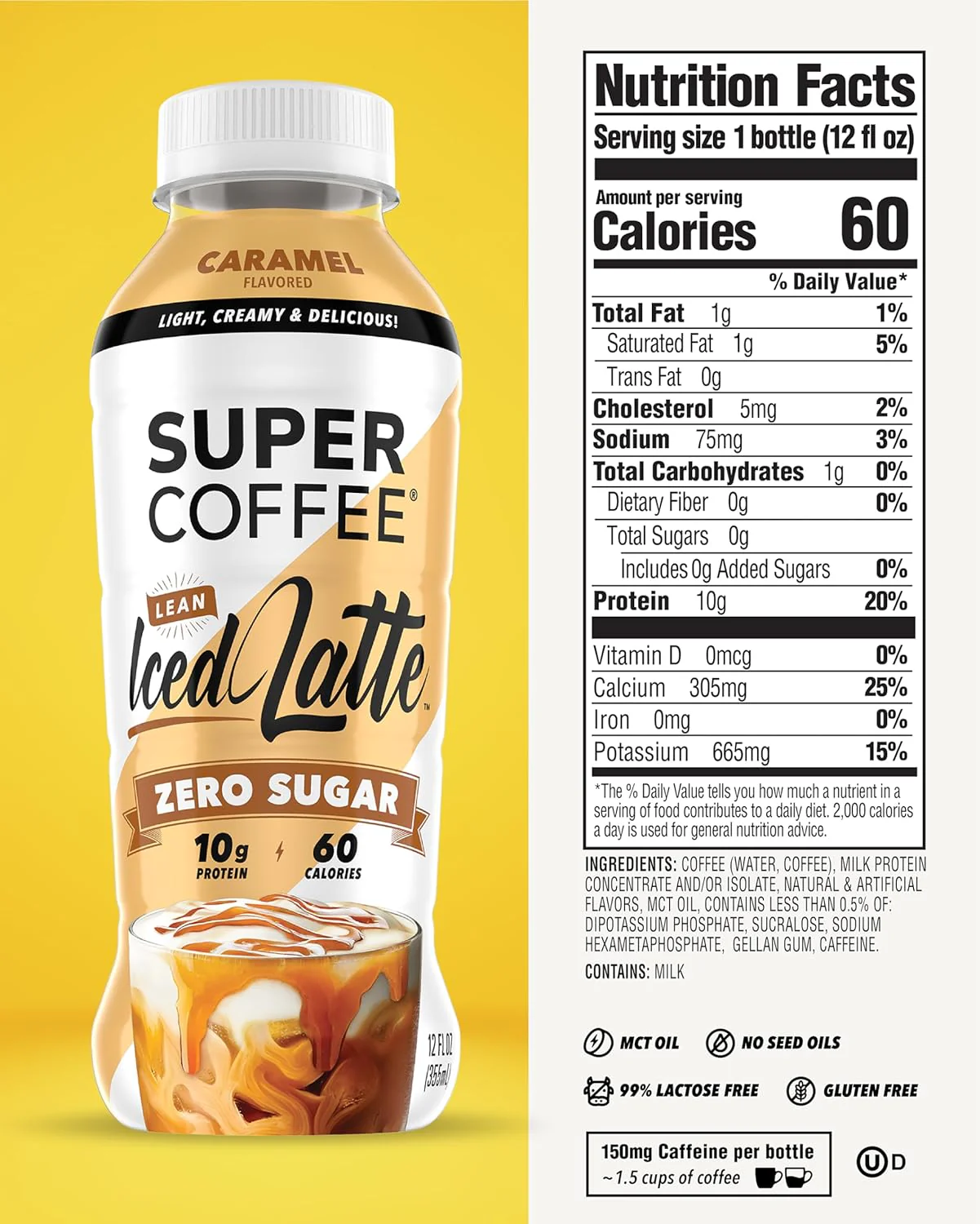 Super Coffee, Caramel Latte, 12oz (Pack of 12) - Image 2