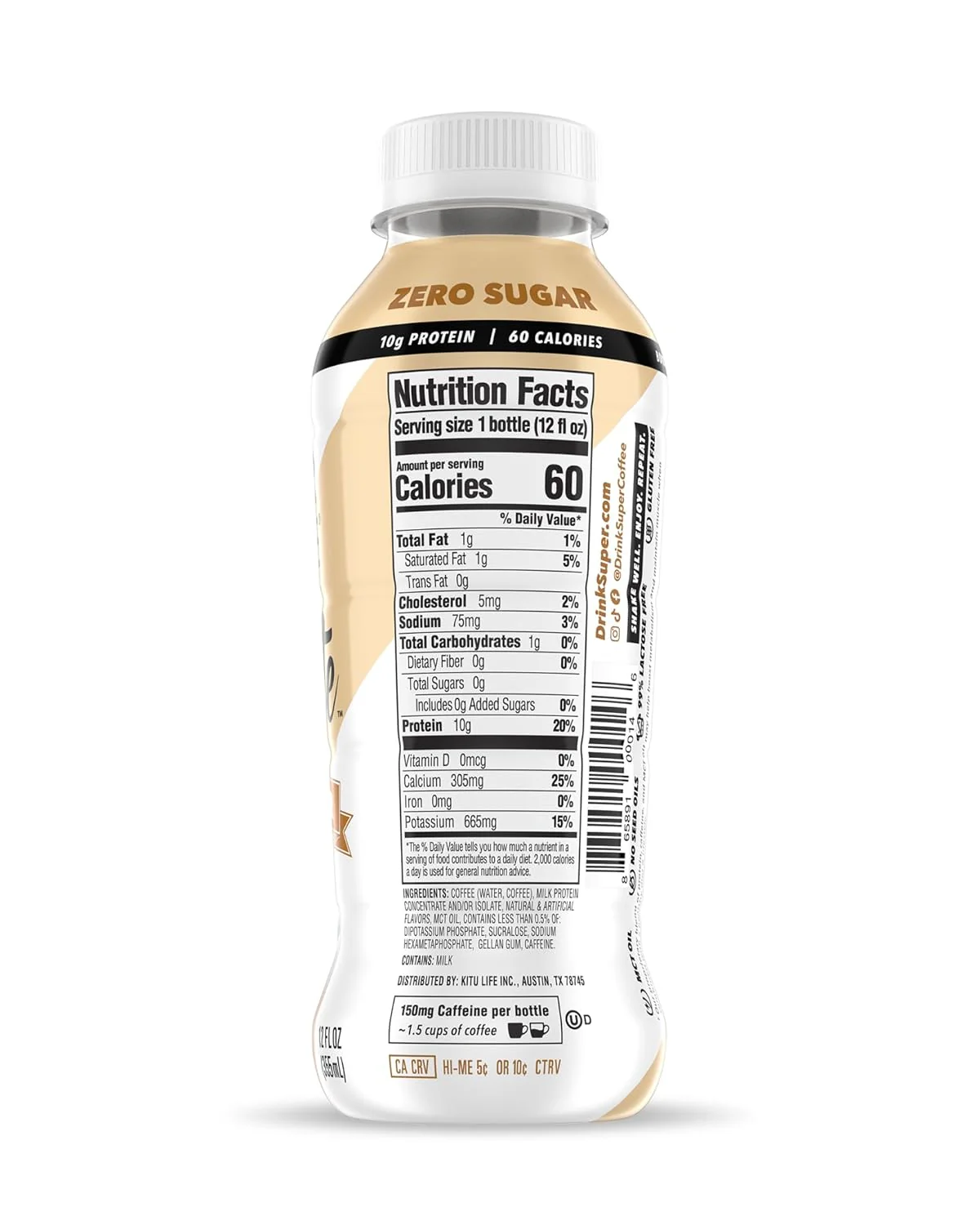 Super Coffee, Vanilla Latte, 12oz (Pack of 12) - Image 2