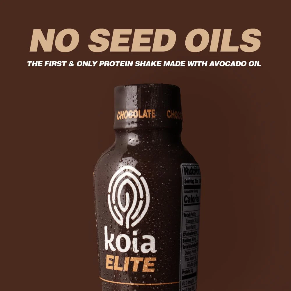 Koia ELITE Plant Based 32g Protein Shake, Chocolate, 12oz (Pack of 12) - Image 5