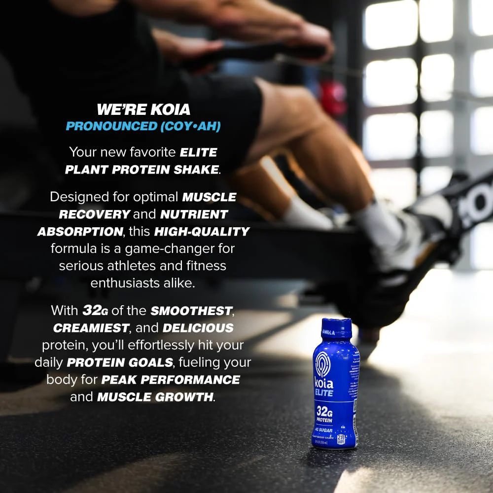 Koia ELITE Plant Based 32g Protein Shake, Vanilla, 12oz (Pack of 12) - Image 4