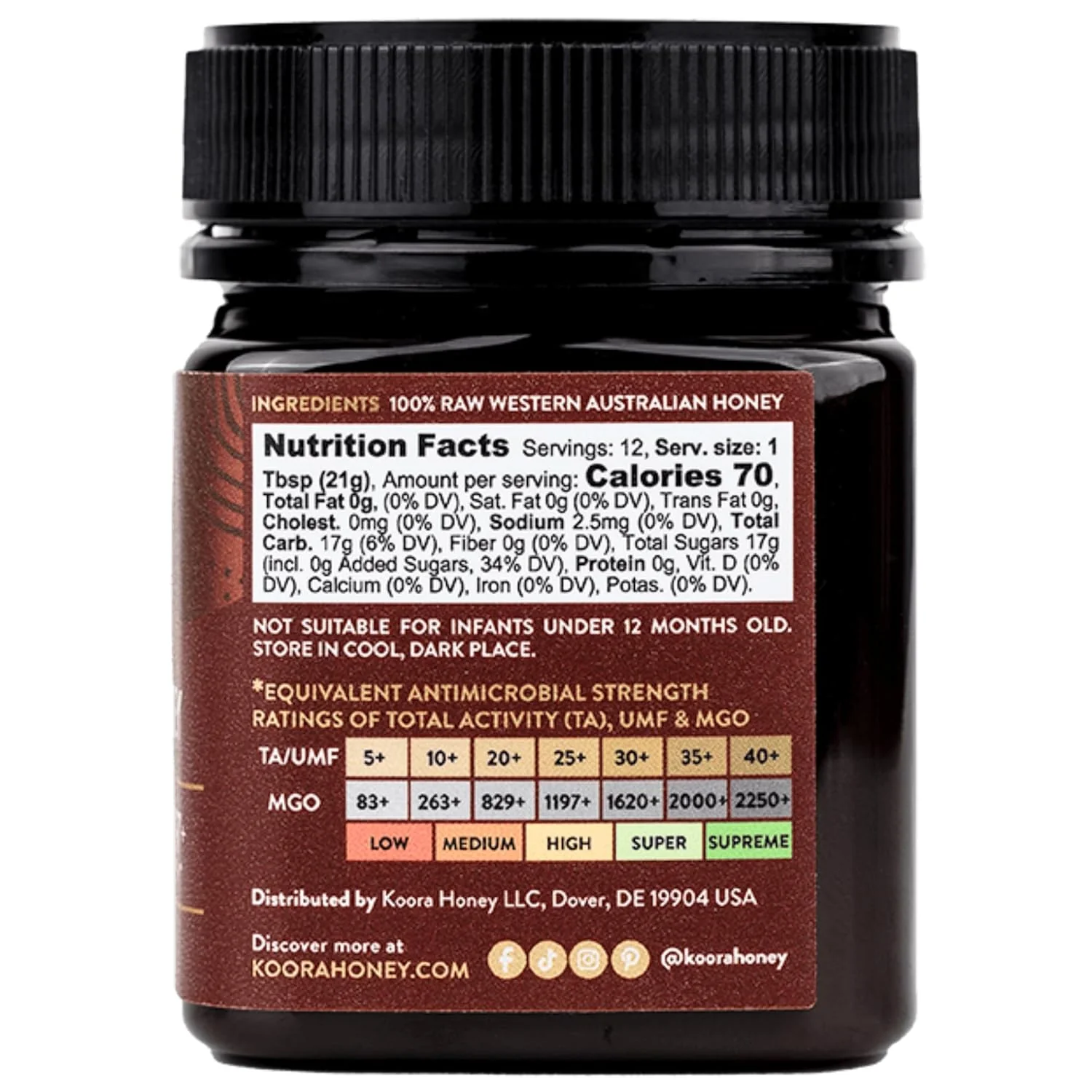 KOORA Marri Honey Raw & Rare TA 25+, 8.8oz - Image 2