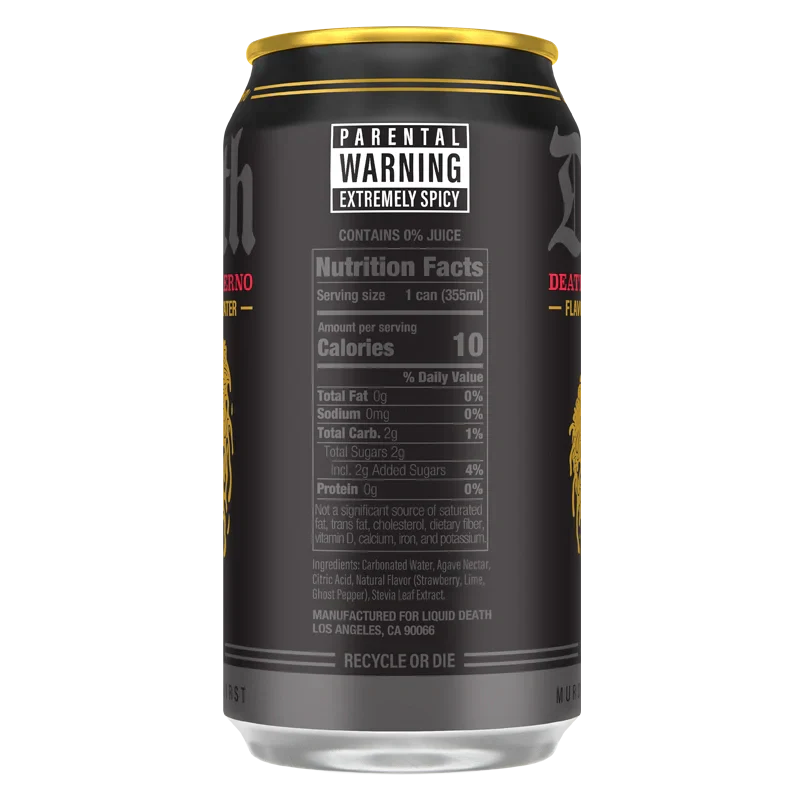 Liquid Death Flavored Sparkling Water, Deathberry Inferno, 12oz (Pack of 12) - Image 2