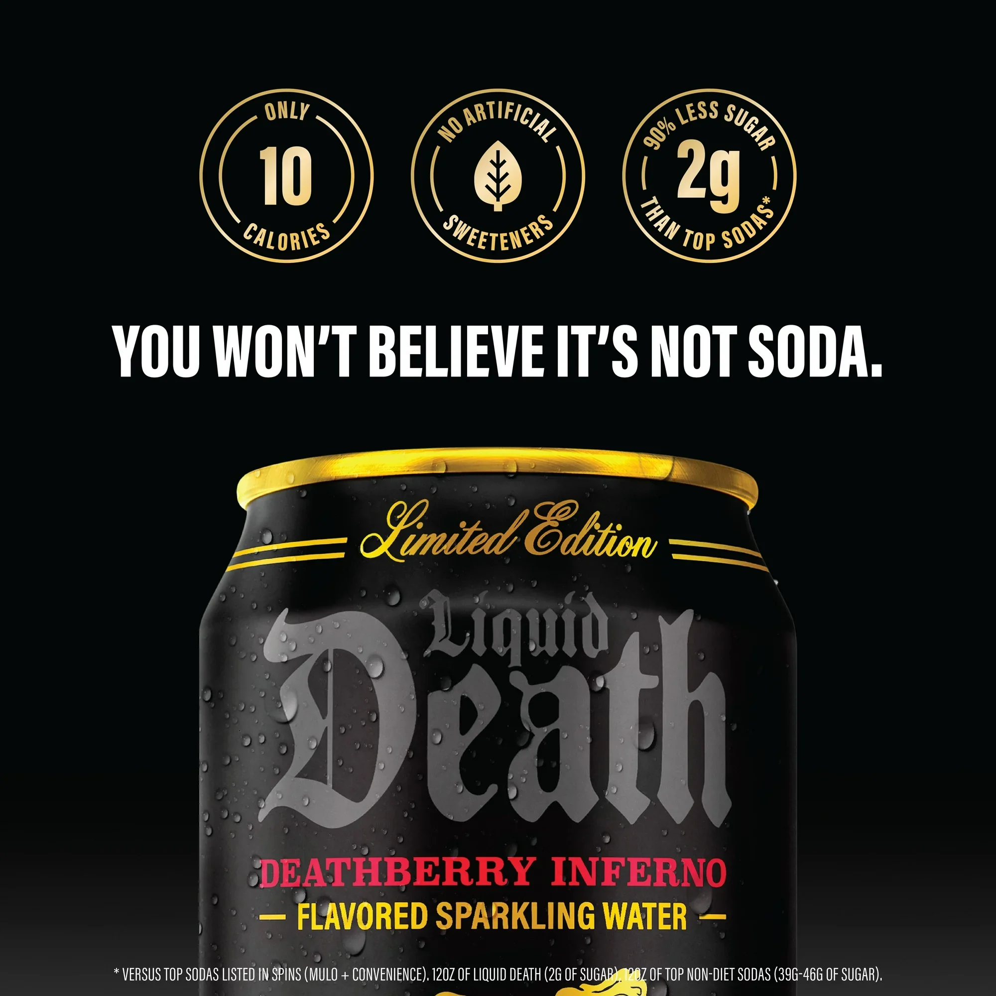 Liquid Death Flavored Sparkling Water, Deathberry Inferno, 12oz (Pack of 12) - Image 4