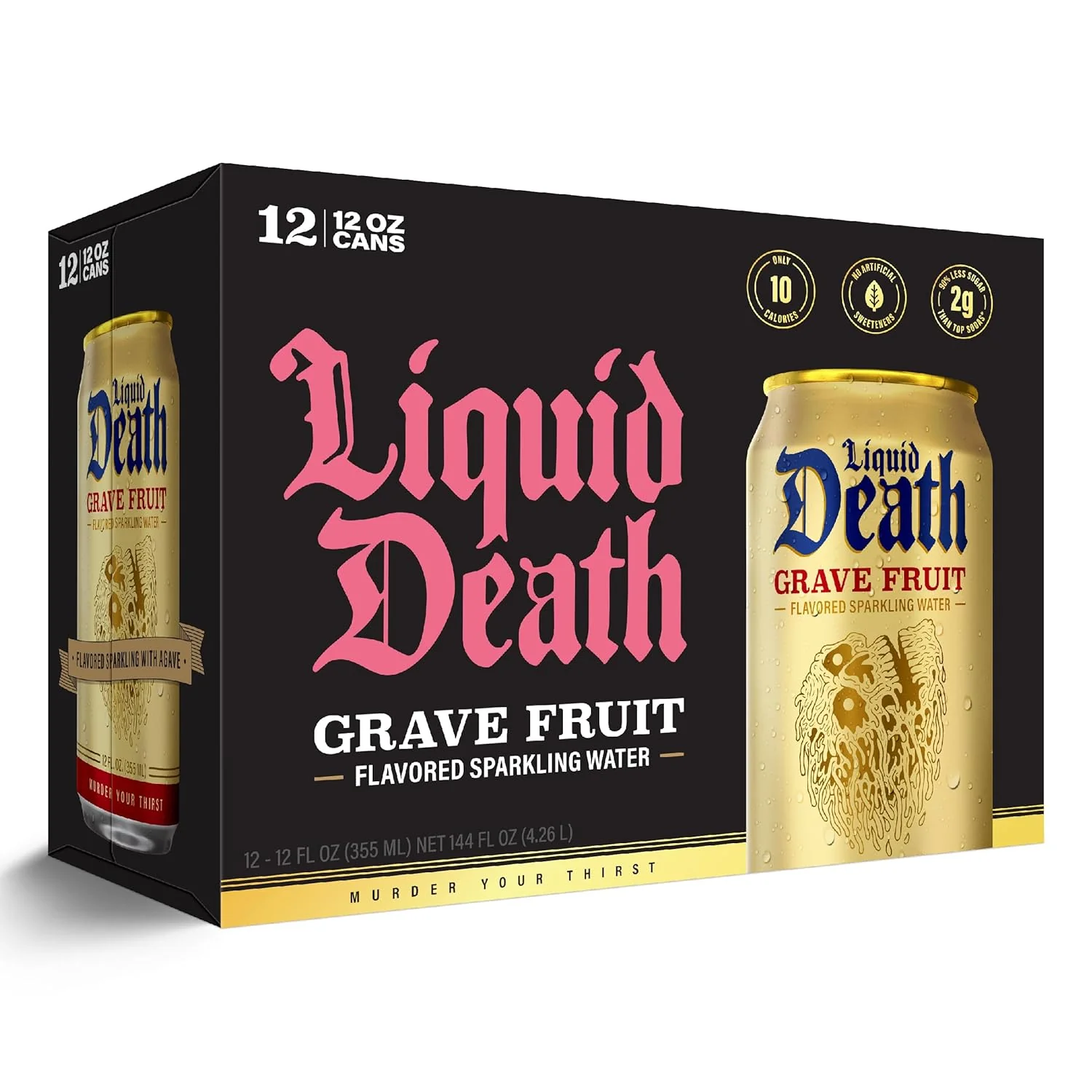 Liquid Death Flavored Sparkling Water, Grave Fruit, 12oz (Pack of 12) - Image 3