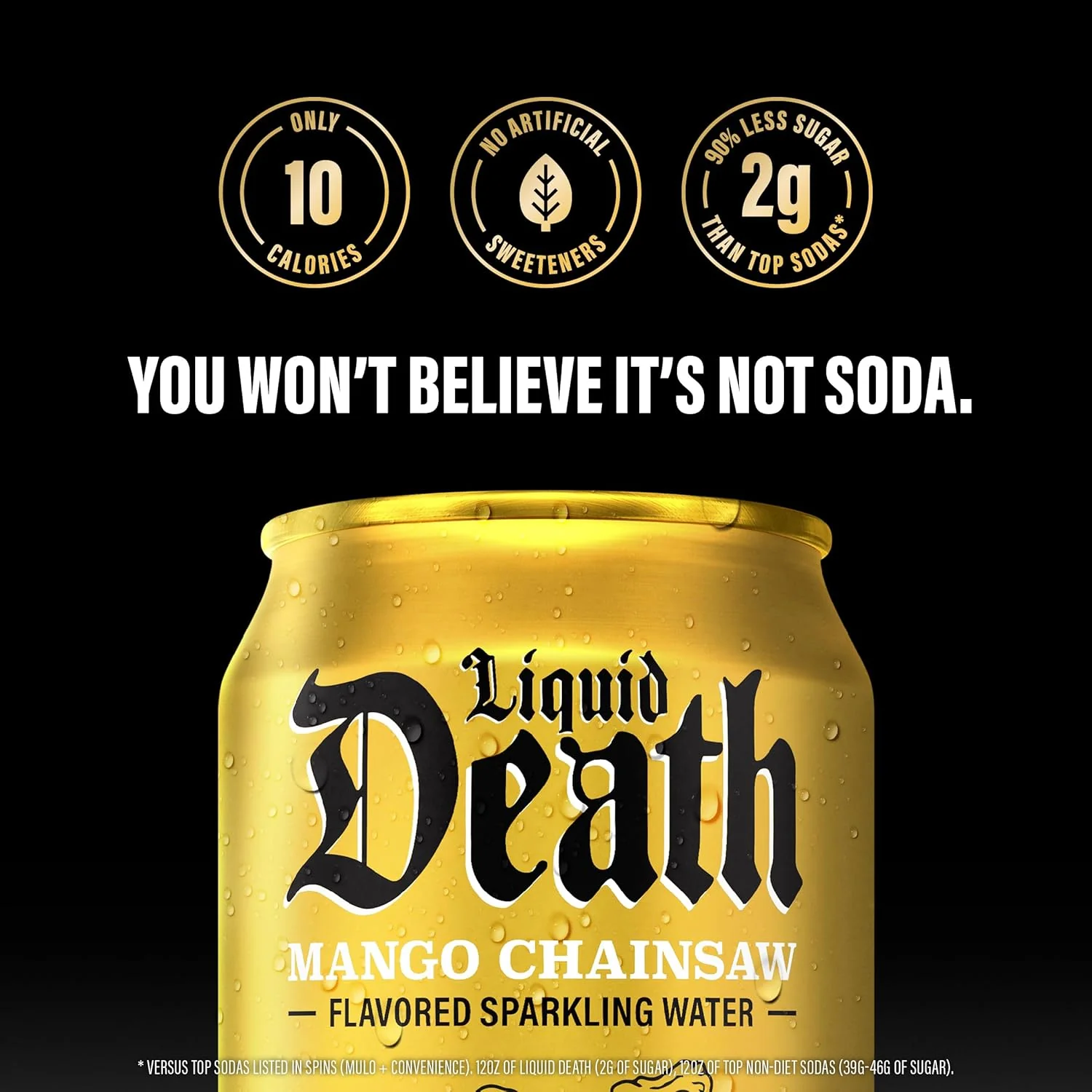Liquid Death Flavored Sparkling Water, Mango Chainsaw, 12oz (Pack of 12) - Image 3