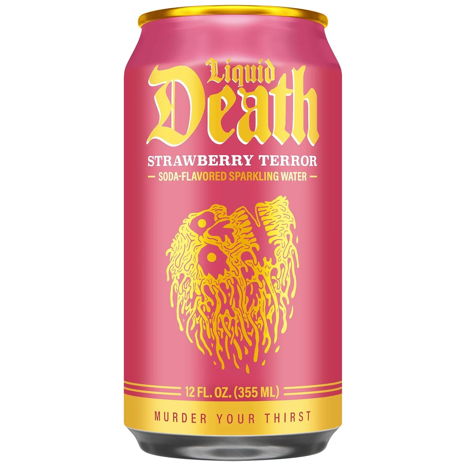 Liquid Death Flavored Sparkling Water, Strawberry Terror, 12oz (Pack of 12) - Image 2