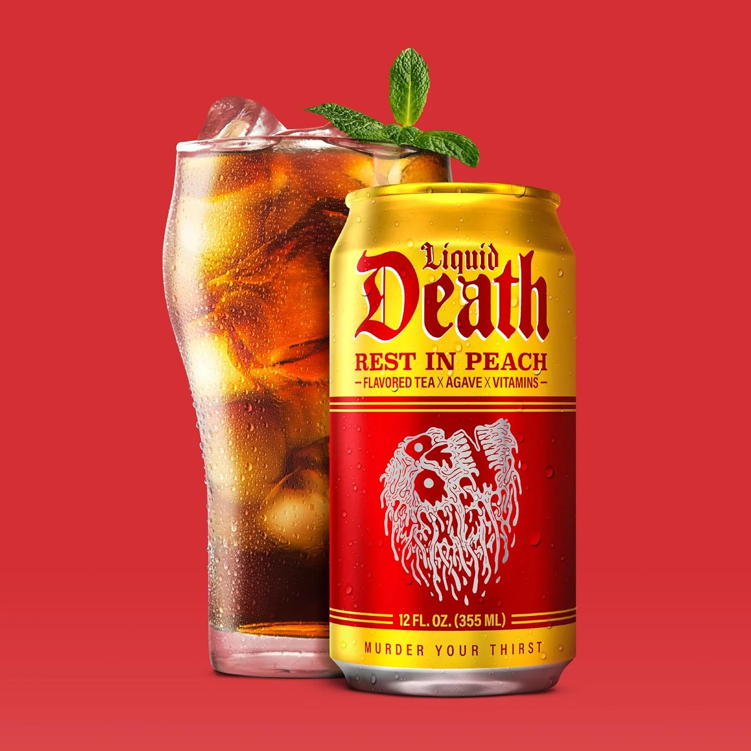 Liquid Death Iced Tea, Rest in Peach, 12oz (Pack of 12) - Image 4