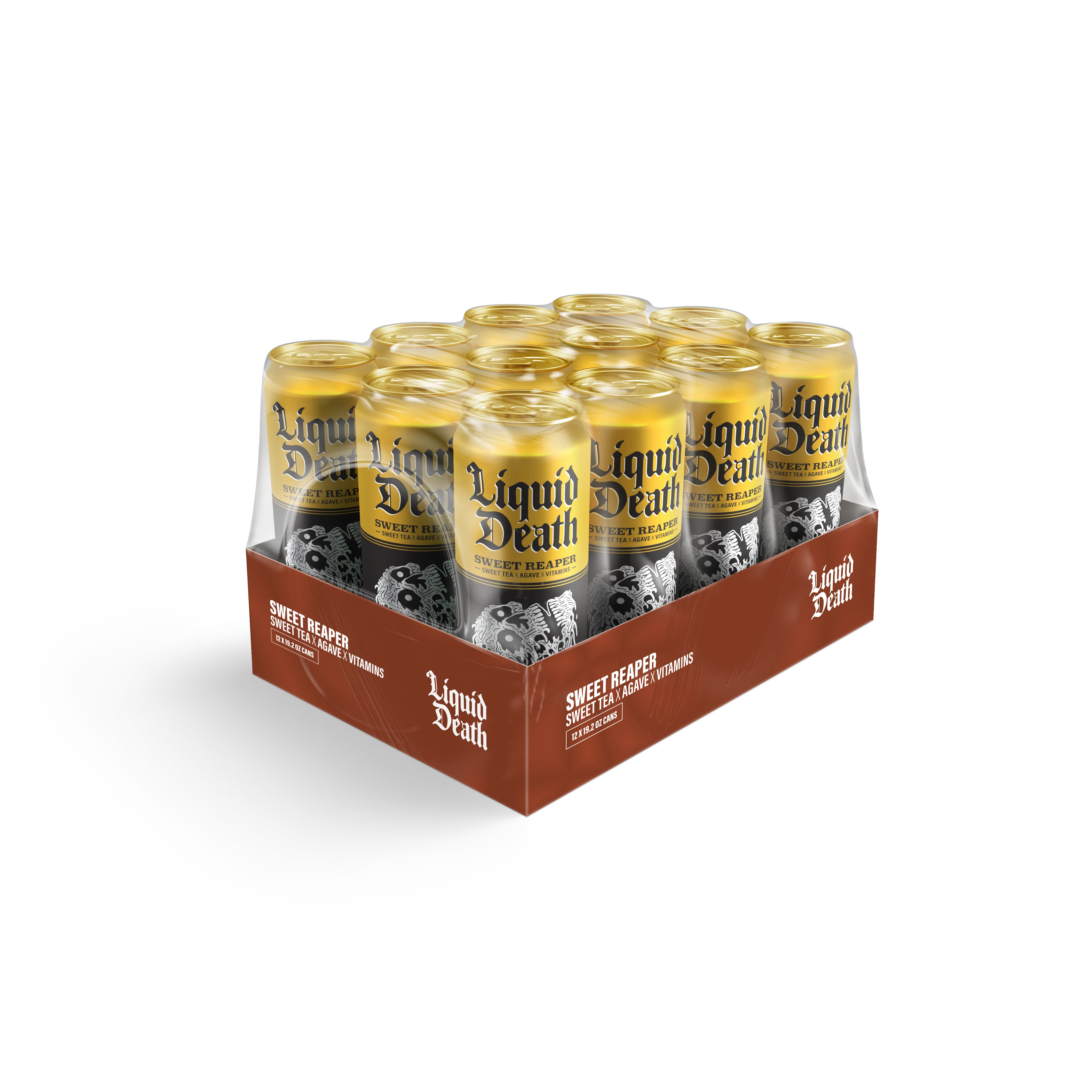 Liquid Death Iced Tea, Sweet Reaper, 19.2oz King Size (Pack of 12)