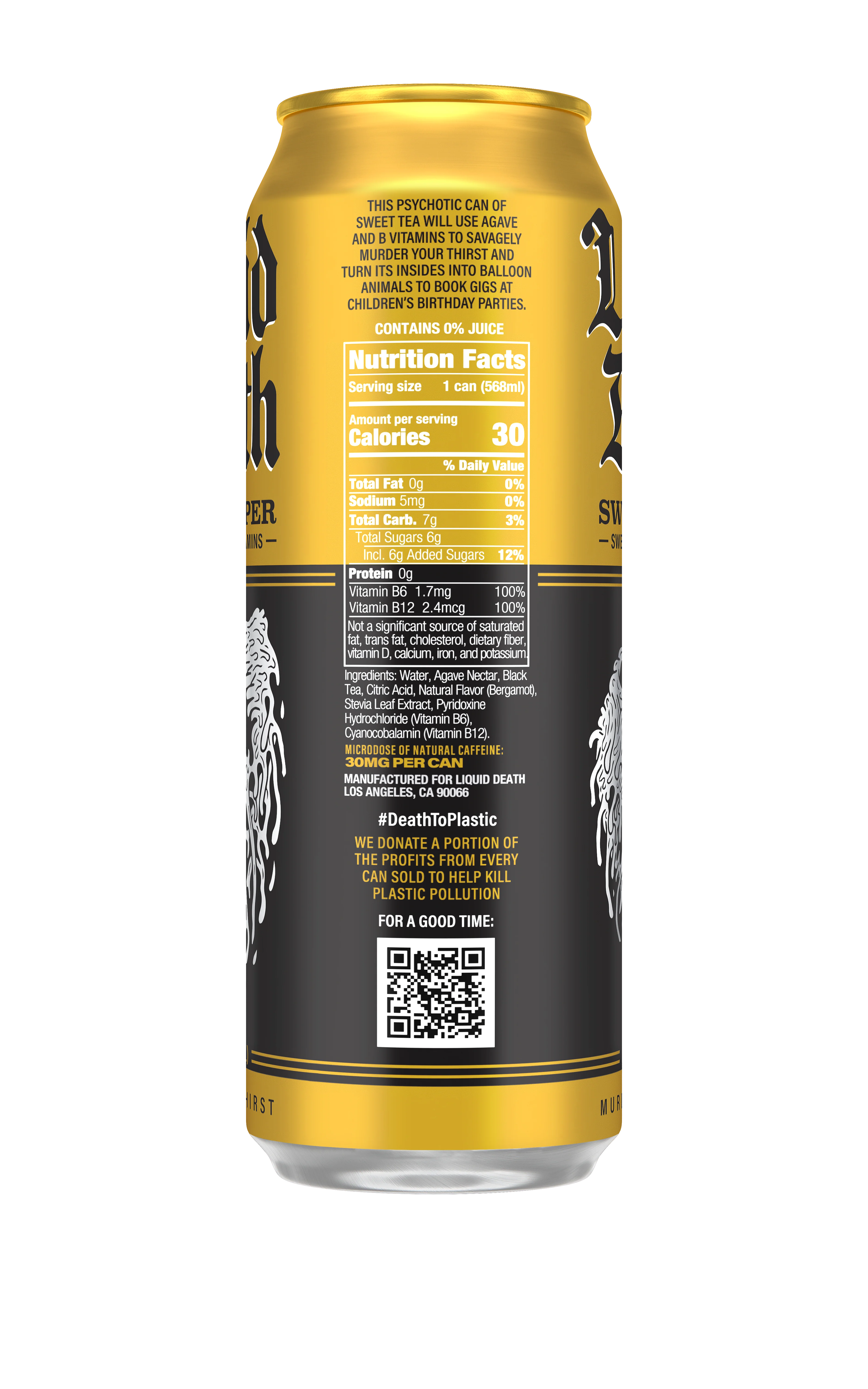 Liquid Death Iced Tea, Sweet Reaper, 19.2oz King Size (Pack of 12) - Image 4