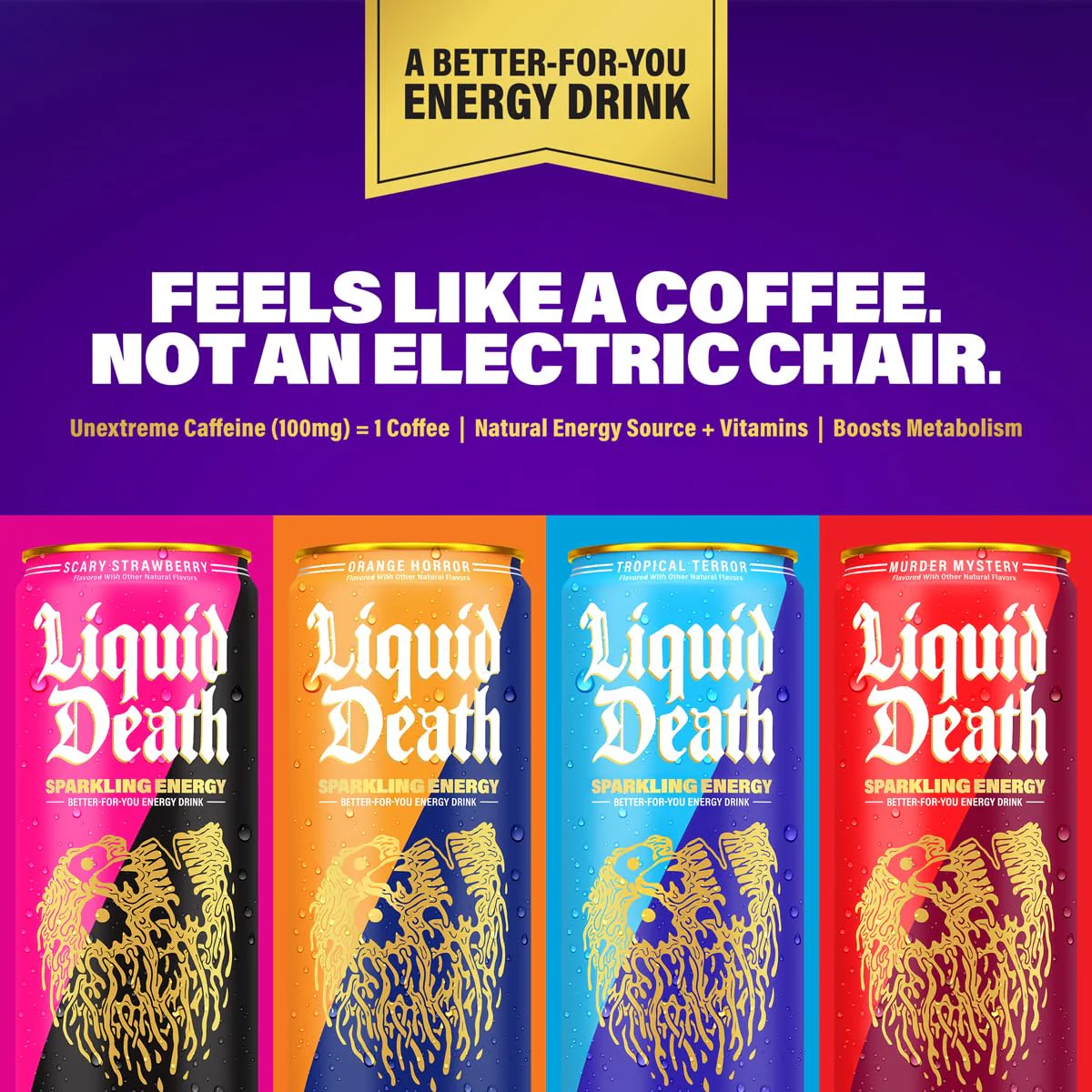 Liquid Death Sparkling Energy, Orange Horror, 12oz (Pack of 12) - Image 3