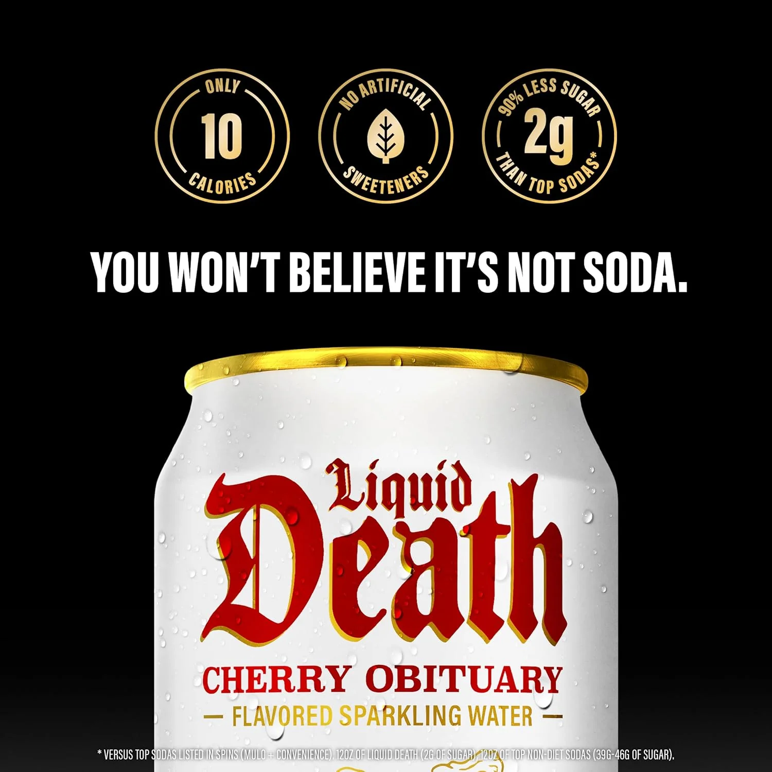 Liquid Death Sparkling Water, Cherry Obituary, 12oz (Pack of 12) - Image 3
