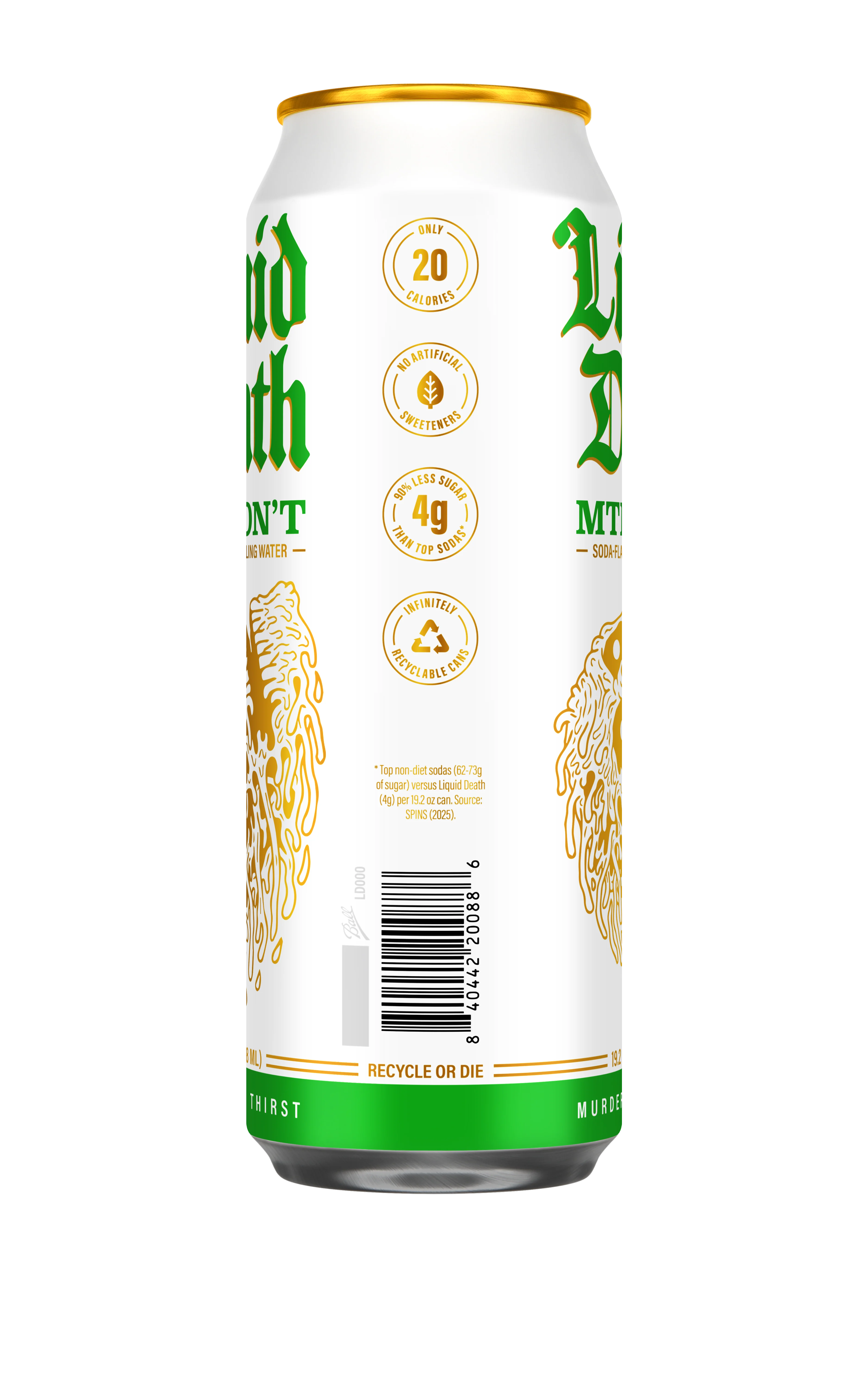 Liquid Death Sparkling Water, MTN Don't, 19.2oz (Pack of 12) - Image 4