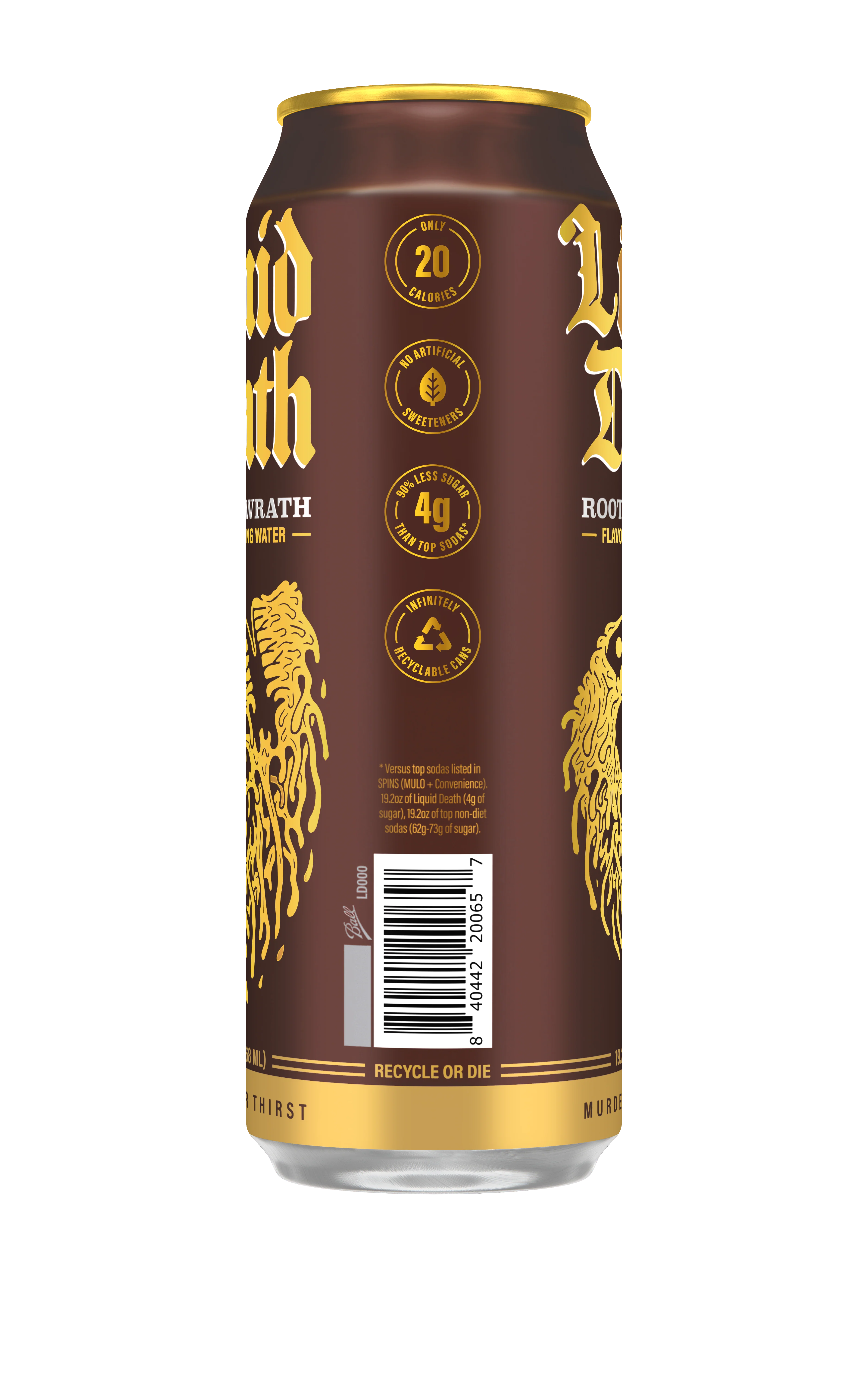 Liquid Death Sparkling Water, Root Beer Wrath, 19.2oz King Size (Pack of 12) - Image 3