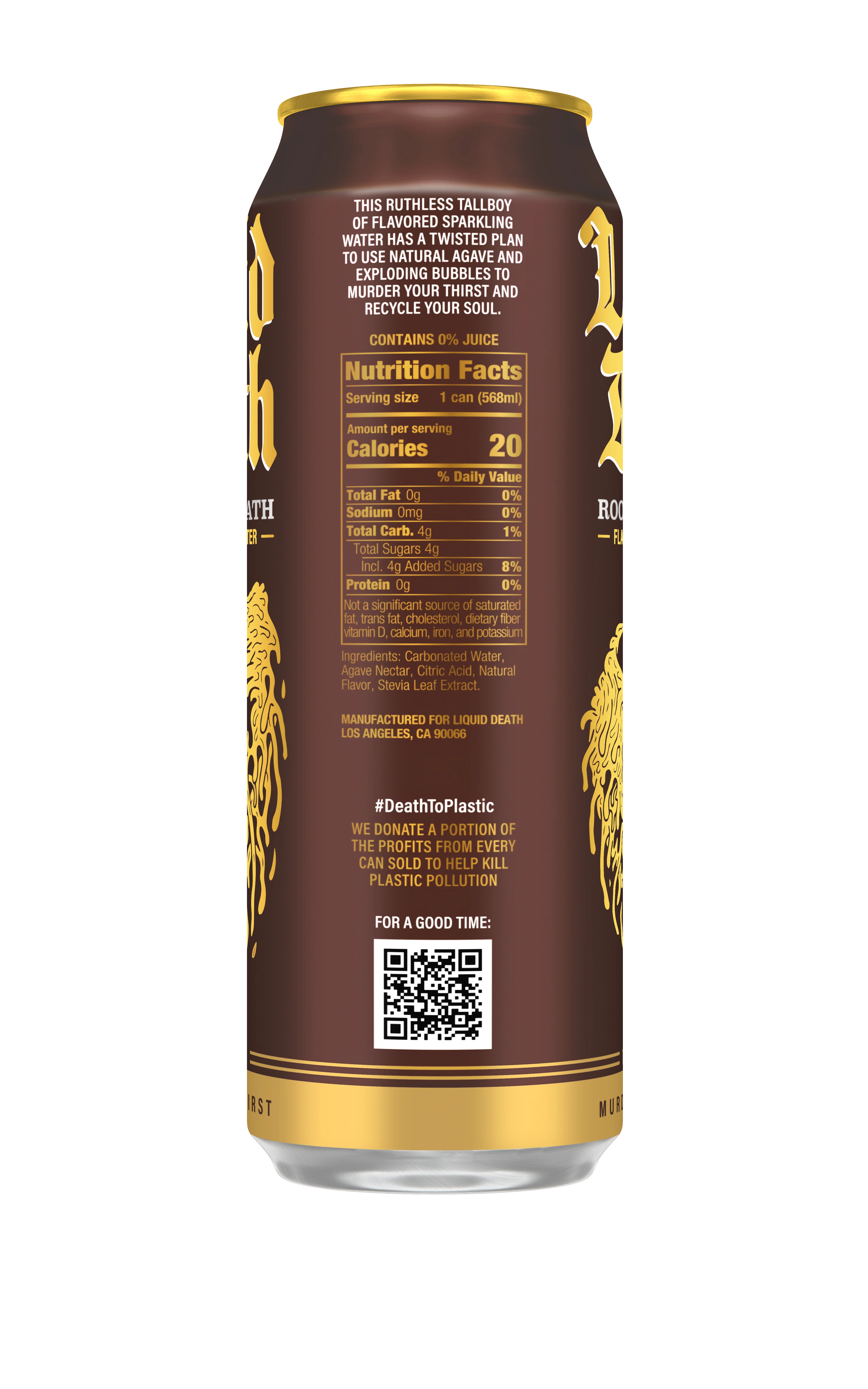 Liquid Death Sparkling Water, Root Beer Wrath, 19.2oz King Size (Pack of 12) - Image 4