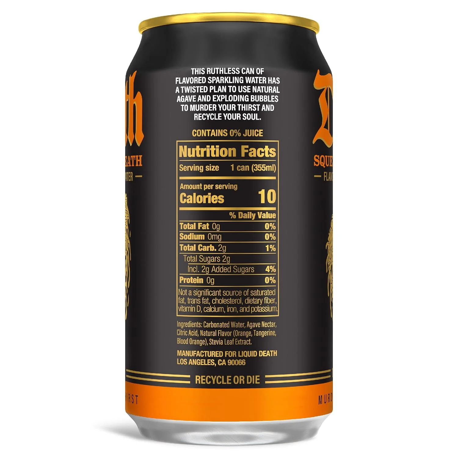 Liquid Death Sparkling Water, Squeezed to Death, 12oz (Pack of 12) - Image 2