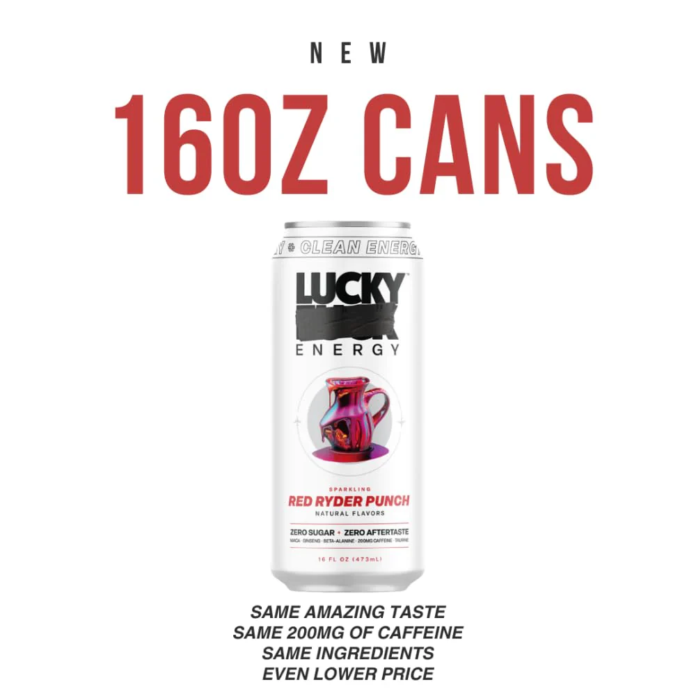 Lucky Energy Sparkling Energy Drink, Orange Drizzle, 16oz (Pack of 12) - Image 6