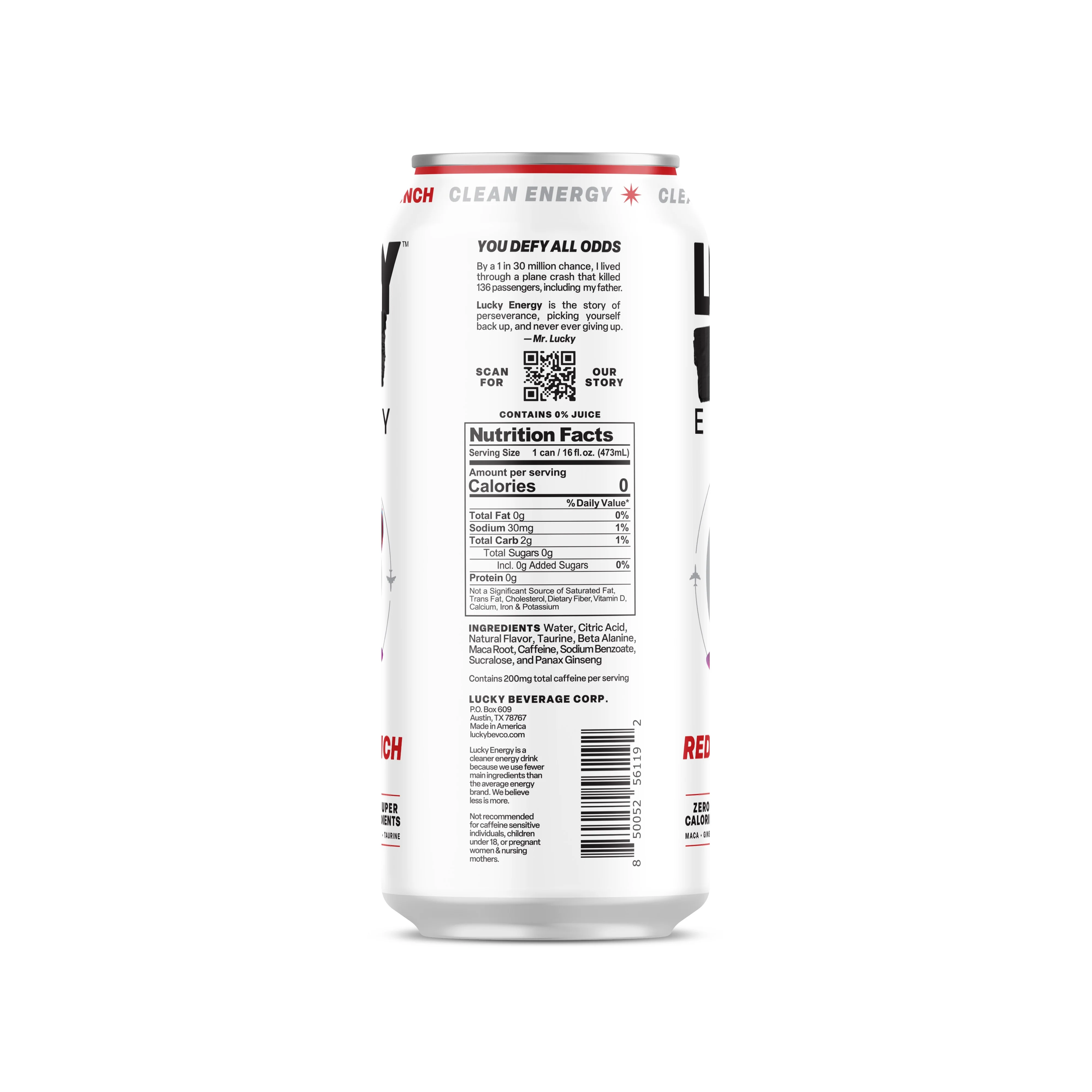 Lucky Energy Sparkling Energy Drink, Red Ryder Punch, 16oz (Pack of 12) - Image 4