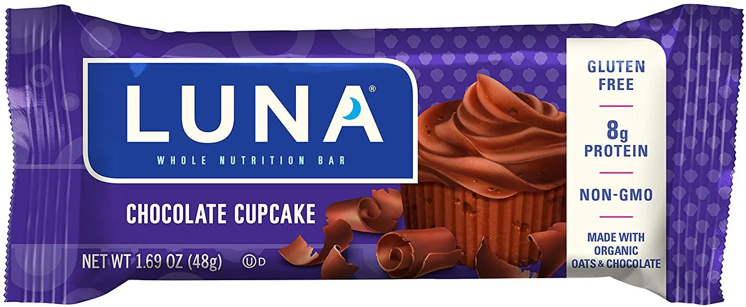 Luna Bar, Chocolate Cupcake, 1.69oz (Pack of 15)