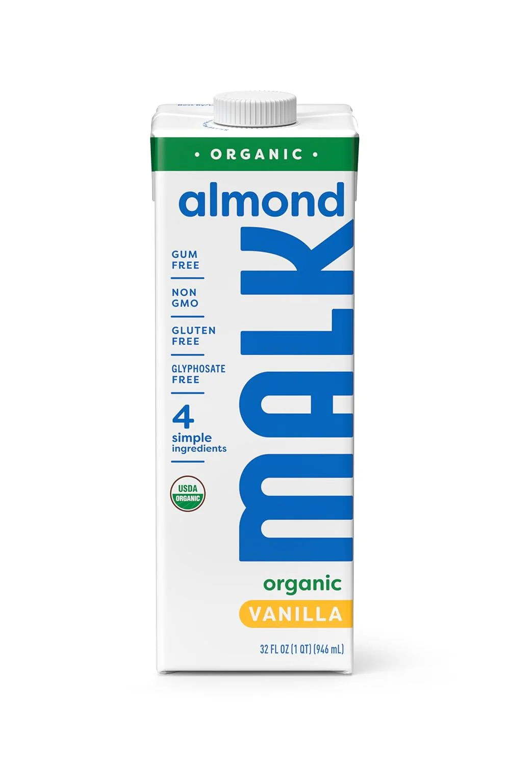MALK Shelf Stable Organic Almond Milk, Vanilla, 32oz - Multi-Pack
