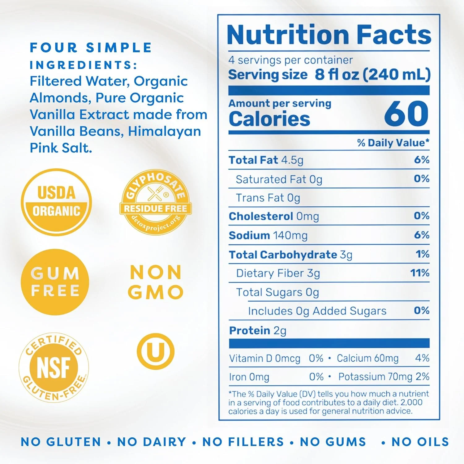MALK Shelf Stable Organic Almond Milk, Vanilla, 32oz - Multi-Pack - Image 2