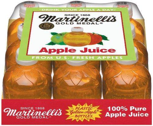 Martinelli's 100% Pure Apple Juice, 10 Ounce Plastic Bottles (Pack of 9)