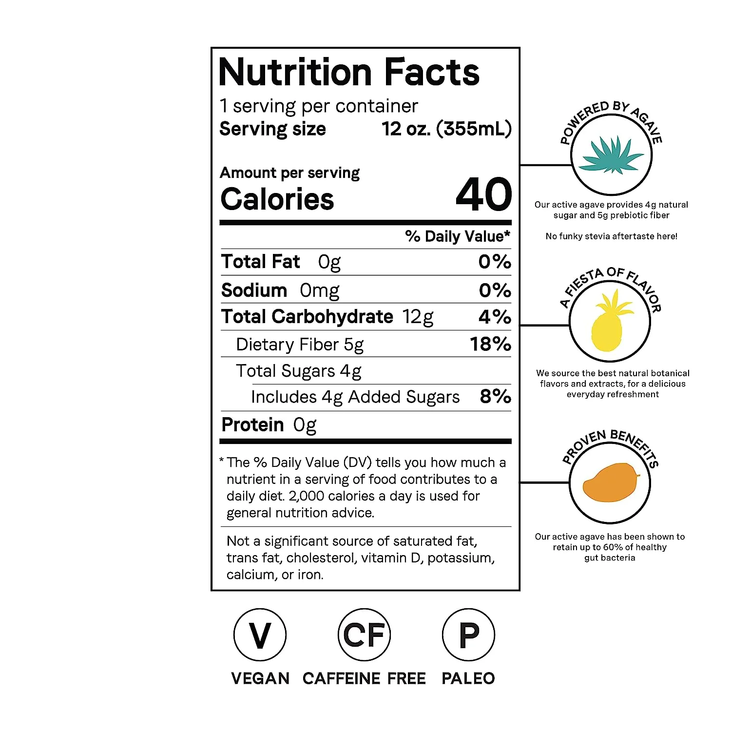 Mayawell Prebiotic Soda, Pineapple Mango, 12oz (Pack of 12) - Image 2
