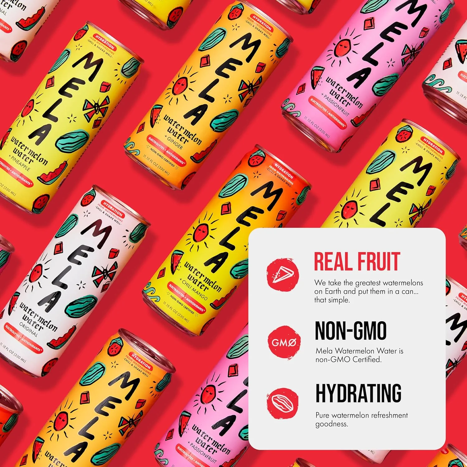 Mela Watermelon Water, Pineapple, 330ml / 11.15 oz (Pack of 12) - Image 2