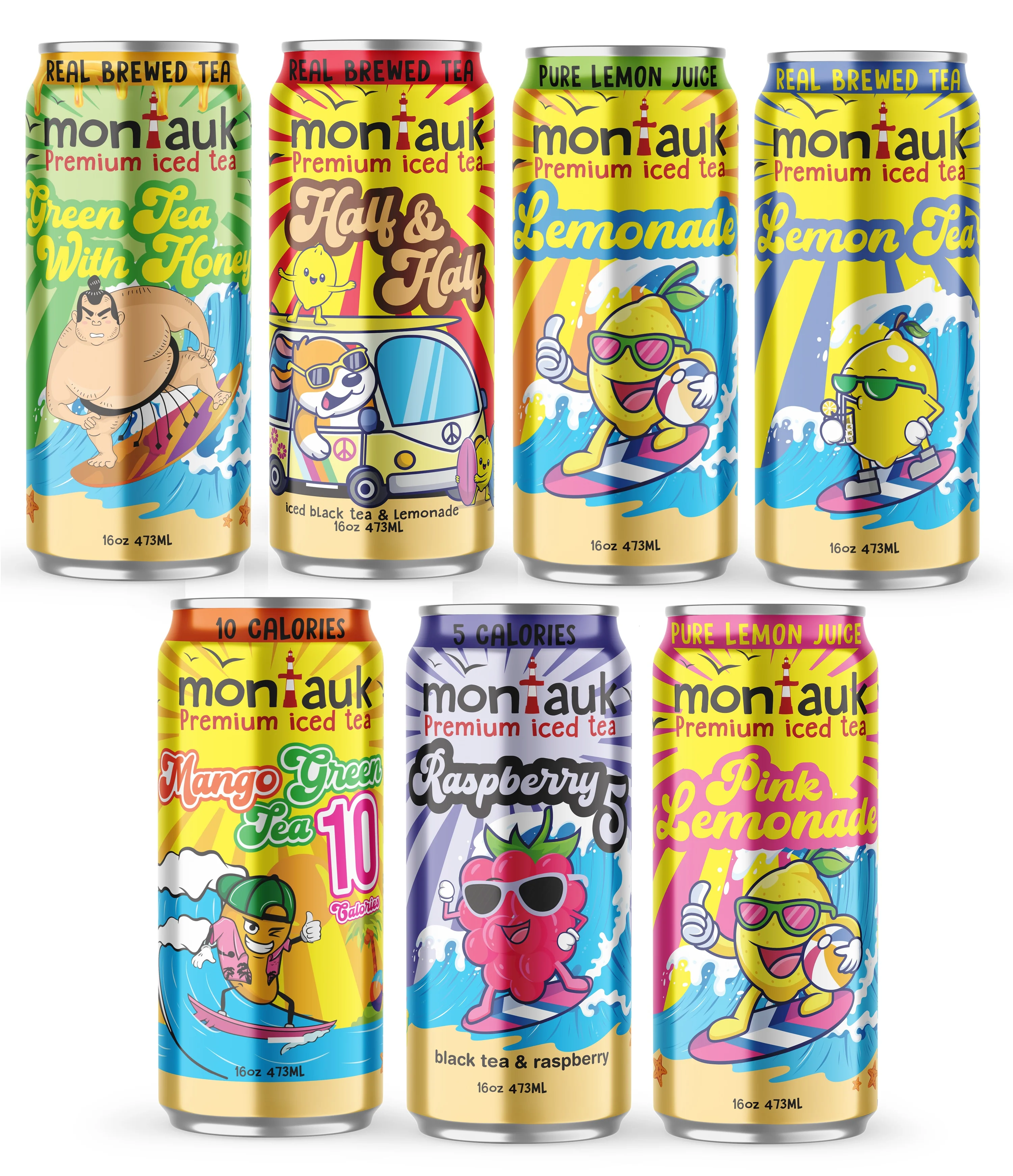 Montauk Premium Iced Tea 16oz Cans, Mix & Match Custom Pack of 12