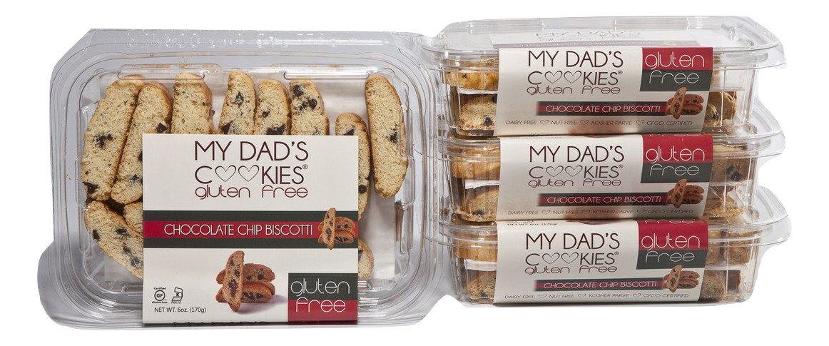 My Dad's Cookies, Gluten and Dairy Free, Chocolate Chip Biscotti Cookie, 6 oz (Pack of 3)