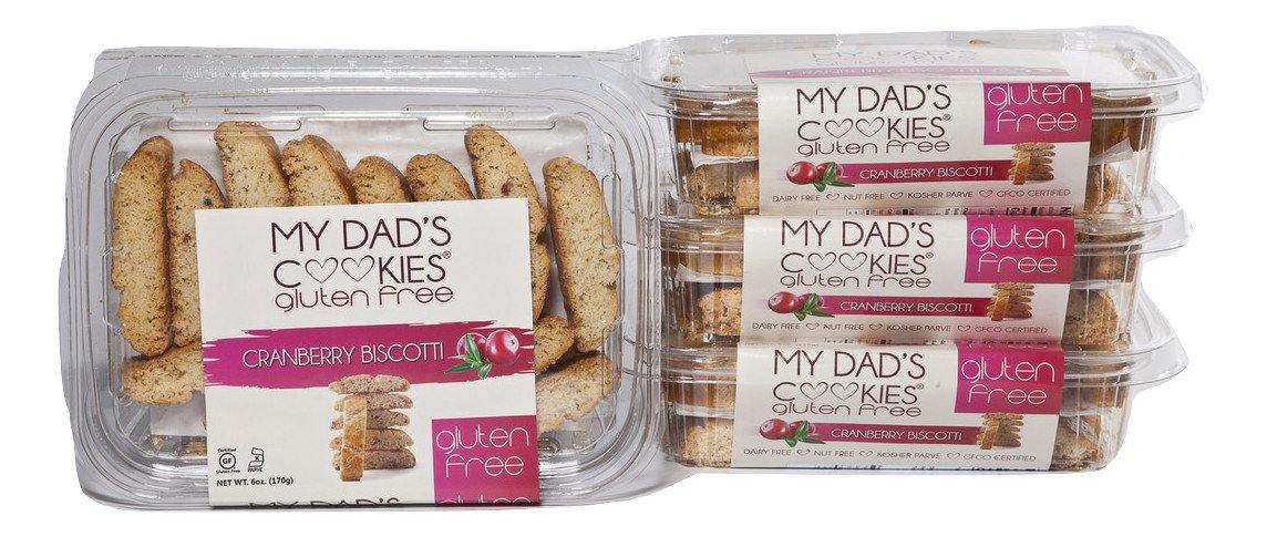 My Dad's Cookies, Gluten and Dairy Free, Cranberry Biscotti Cookie, 6 oz (Pack of 3)