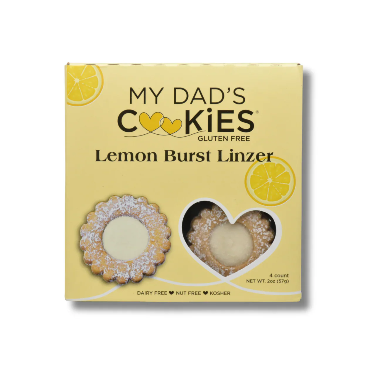 My Dad's Cookies, Lemon Burst Linzer, 2oz, 4 Count
