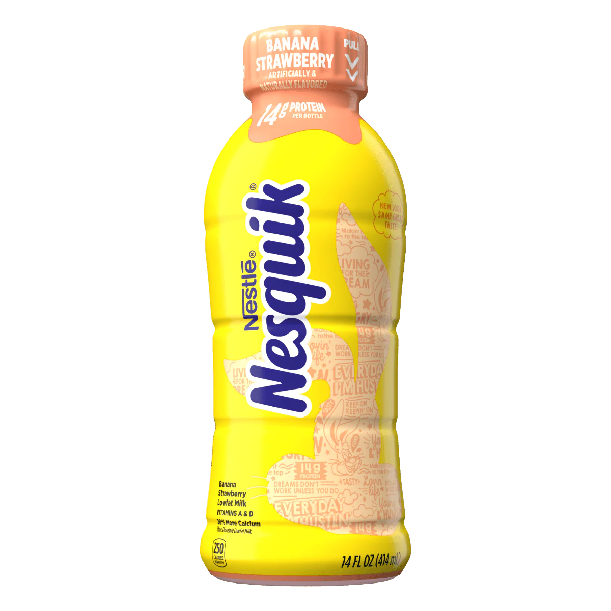 Nestle Nesquik Low Fat Flavored Milk, Banana Strawberry, 14 Ounce (Pack of 12)