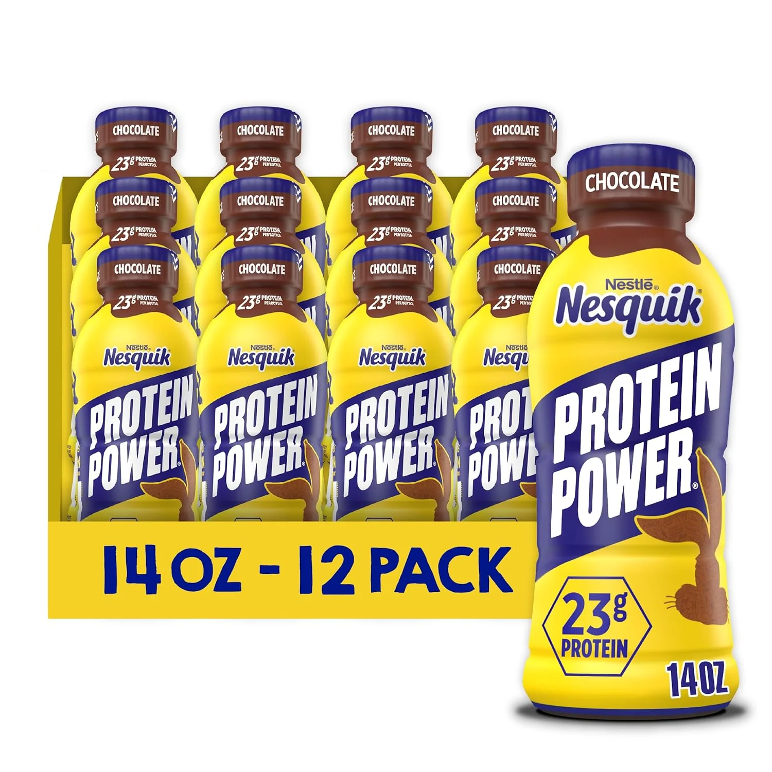 Nestle Nesquik Protein Power Milk, Chocolate, 14oz (Pack of 12)