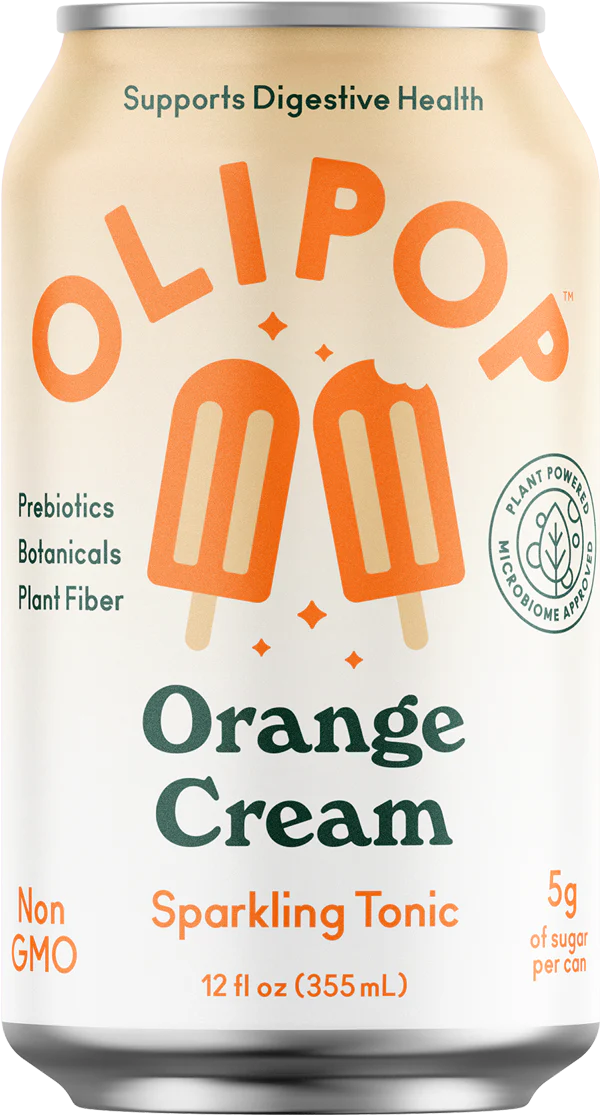 Olipop Sparkling Tonic Prebiotic Drink, Orange Cream, 12oz (Pack of 12)