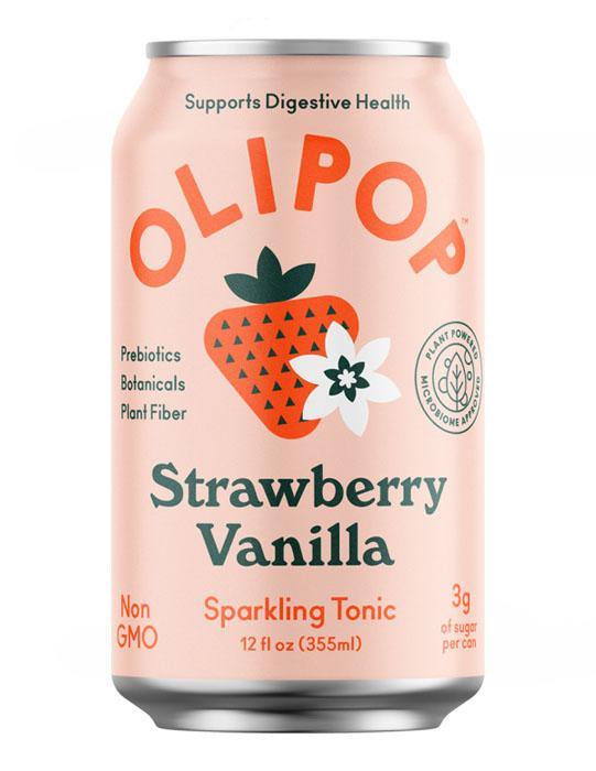 Olipop Sparkling Prebiotic Soda, Strawberry Vanilla, 12oz (Pack of 12) - Image 6