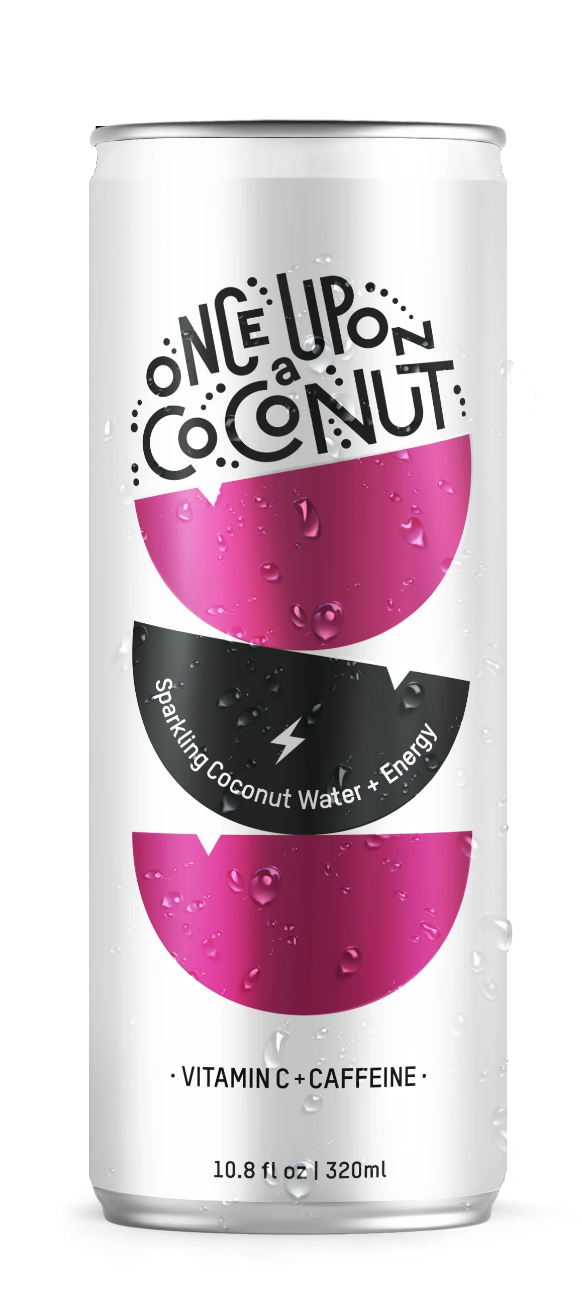 Once Upon a Coconut Sparkling Coconut Water + Caffeine, 10.8oz (Pack of 12)