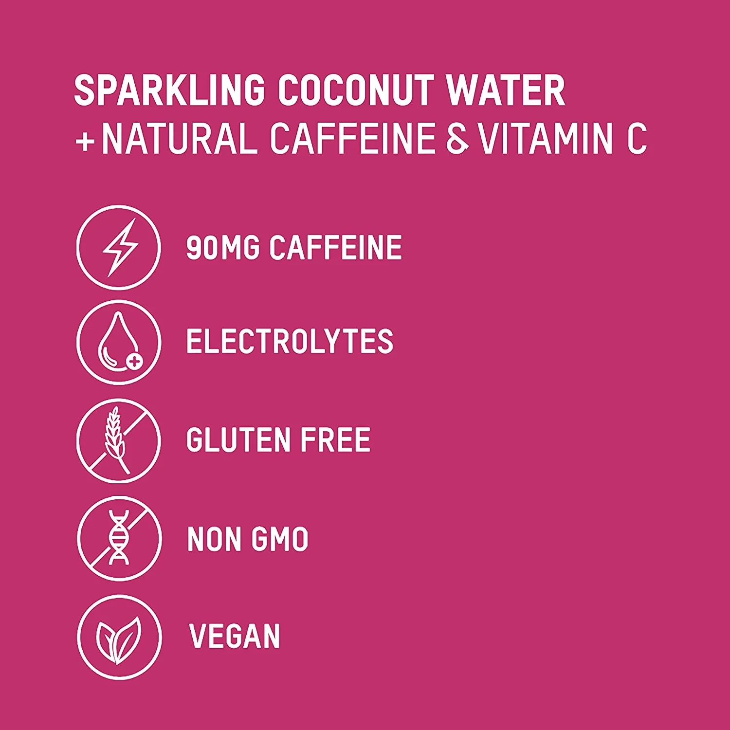 Once Upon a Coconut Sparkling Coconut Water + Caffeine, 10.8oz (Pack of 12) - Image 3