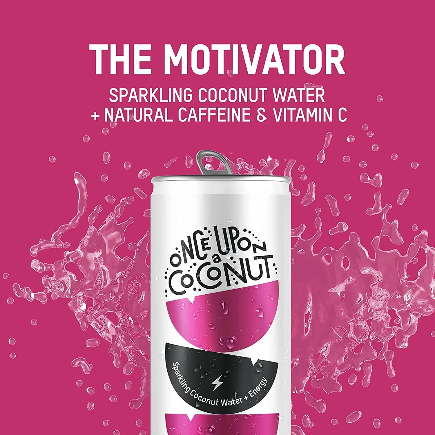Once Upon a Coconut Sparkling Coconut Water + Caffeine, 10.8oz (Pack of 12) - Image 4