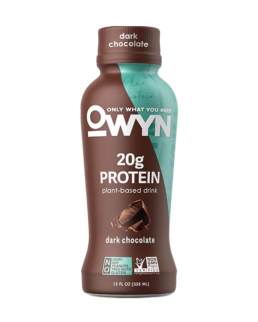 OWYN 100% Plant-Based Vegan Protein Shake - Dark Chocolate (12 Pack)