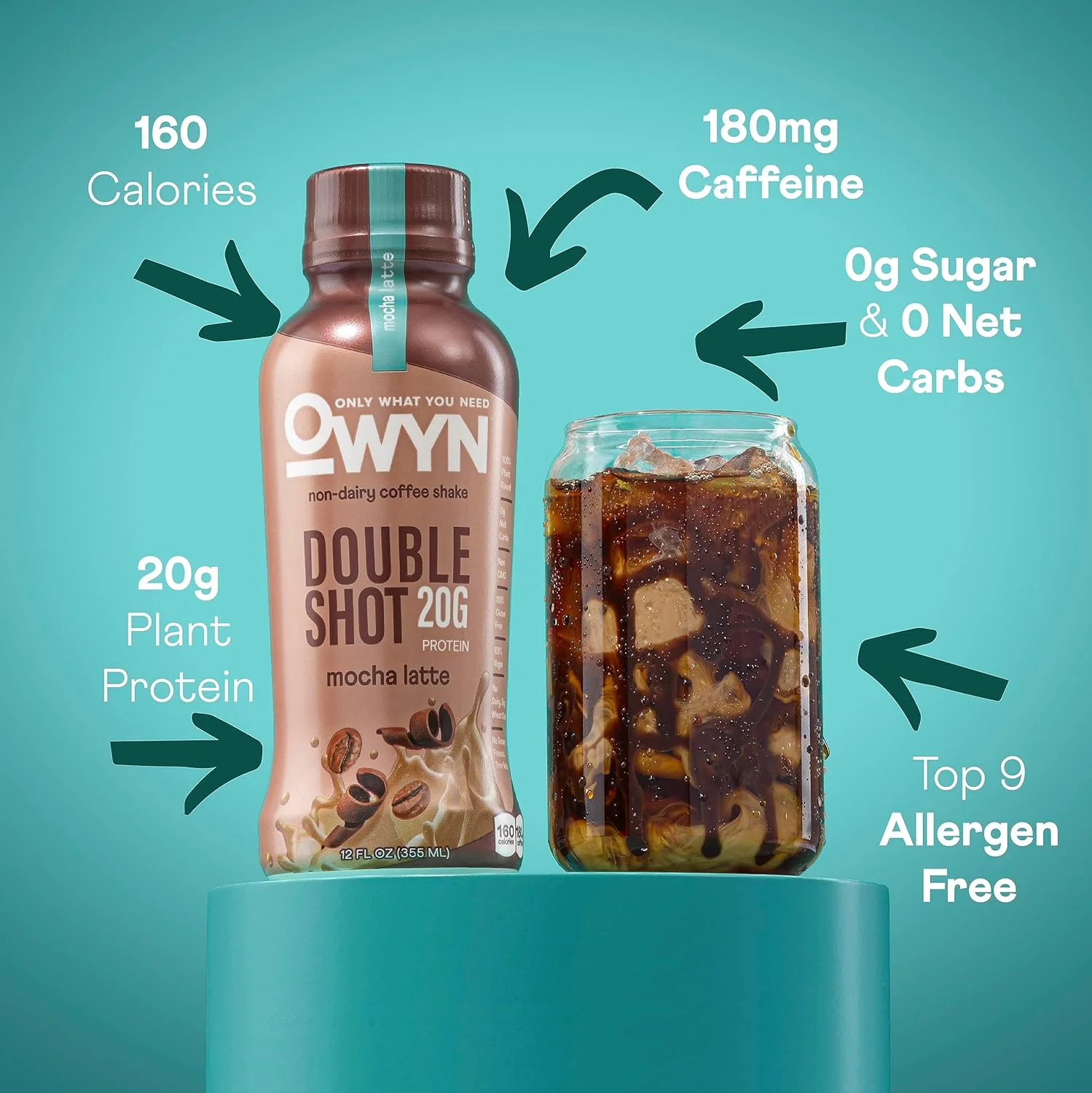 OWYN Non-Dairy Coffee Shake 20g Protein, Double Shot Three Flavor Variety, 12oz (Pack of 12) - Image 5