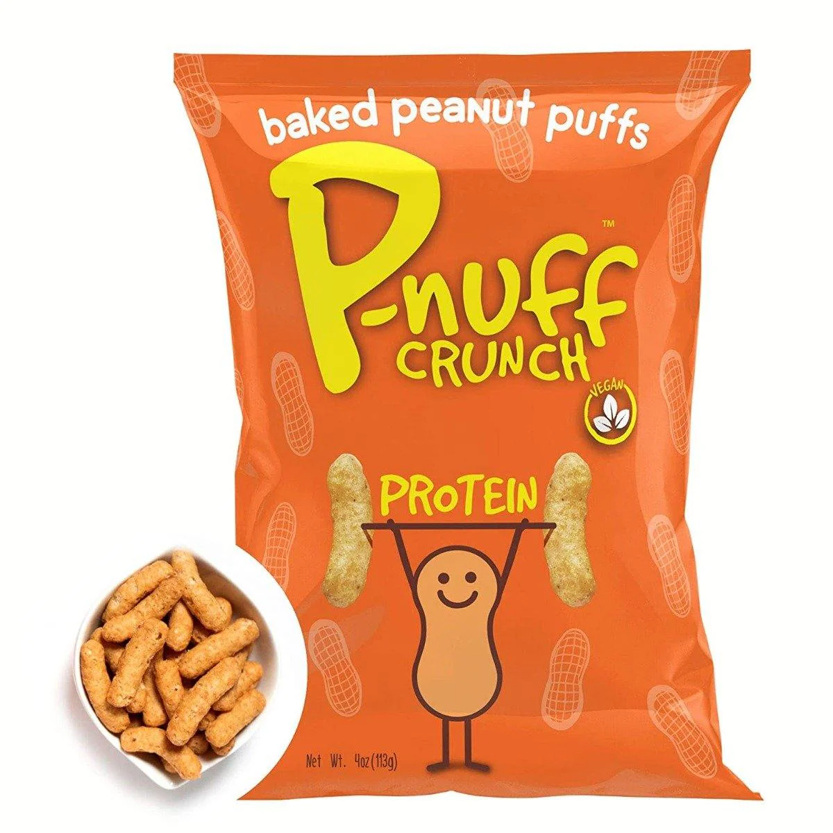 P-nuff Crunch Baked Peanut Puffs, Original, 4oz (Pack of 6)