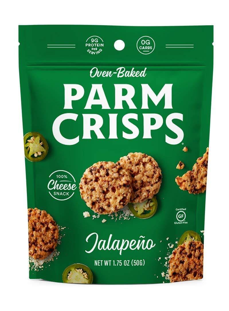 ParmCrisps, 100% Cheese Crisps, Keto Friendly, Gluten Free, Jalapeno 1.75 Ounce Bag, (Pack of 12)