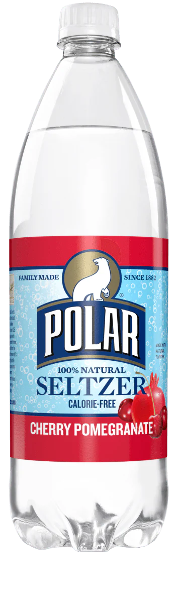 Polar Cherry Pomegranate Seltzer Water 1 Liter Bottles (Pack of 12)