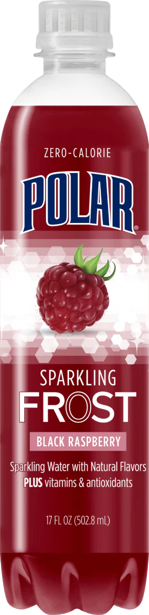 Polar Frost Black Raspberry Sparkling Water 17oz Bottles (Pack of 12)