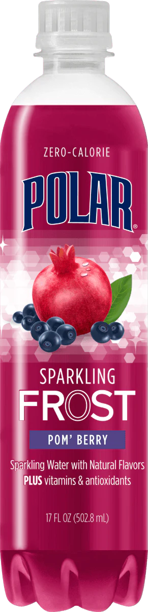 Polar Frost Pomegranate Berry Sparkling Water 17oz Bottles (Pack of 12)